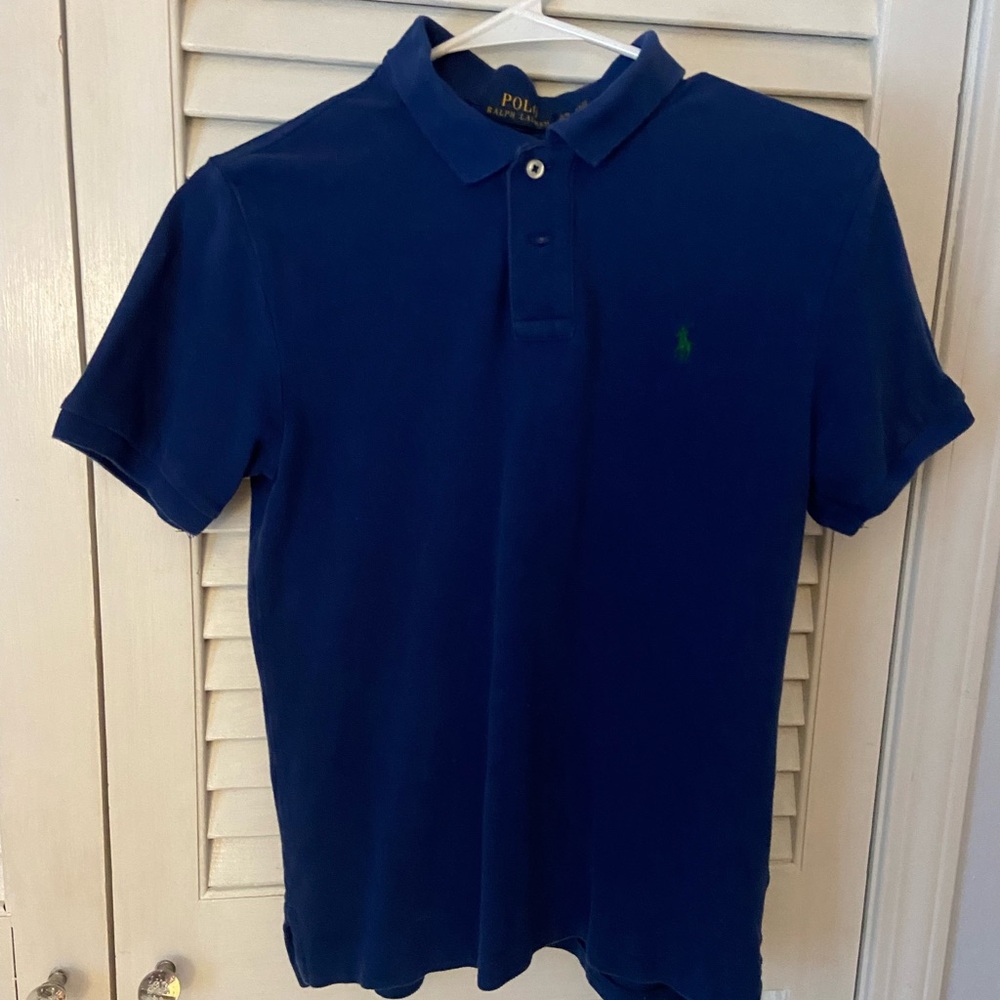 Ralph Lauren boys blue polo short sleeve gently worn size XL